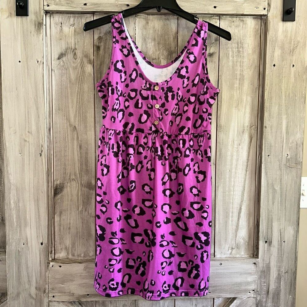 SHEIN leopard sundress pink purple